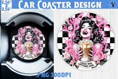Car Coaster | Checkered | Retro and Vintage Product Image 1