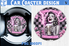 Car Coaster | Checkered | Retro and Vintage Product Image 1