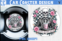 Car Coaster | Checkered | Retro Halloween Product Image 1