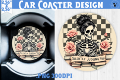 Car Coaster | Checkered | Retro Halloween Product Image 1