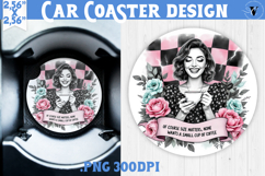 Car Coaster | Checkered | Retro and Vintage Product Image 1