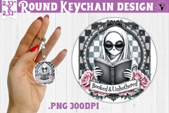 Round keychain | Checkered | Retro Halloween Product Image 1