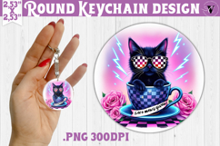 Round keychain | Checkered | Retro and Vintage Product Image 1