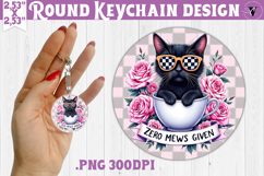 Round keychain | Checkered | Retro and Vintage Product Image 1