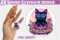Round keychain | Checkered | Retro and Vintage Product Image 1