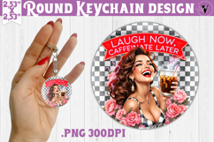 Round keychain | Checkered | Retro and Vintage Product Image 1