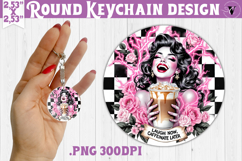 Round keychain | Checkered | Retro and Vintage Product Image 1
