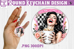 Round keychain | Checkered | Retro and Vintage Product Image 1