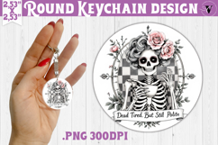 Round keychain | Checkered | Retro Halloween Product Image 1
