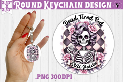 Round keychain | Checkered | Retro Halloween Product Image 1