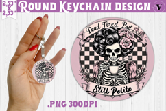 Round keychain | Checkered | Retro Halloween Product Image 1