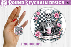 Round keychain | Checkered | Retro Halloween Product Image 1