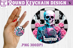 Round keychain | Checkered | Retro Halloween Product Image 1