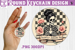 Round keychain | Checkered | Retro Halloween Product Image 1
