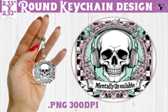 Round keychain | Checkered | Retro Halloween Product Image 1