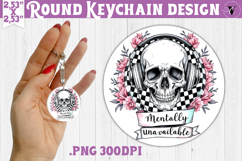 Round keychain | Checkered | Retro Halloween Product Image 1