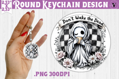Round keychain | Checkered | Retro Halloween Product Image 1