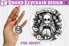 Round keychain | Checkered | Retro Halloween Product Image 1