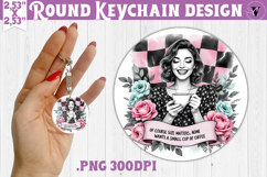 Round keychain | Checkered | Retro and Vintage Product Image 1
