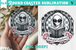 Round Coasters | Checkered | Retro Halloween Product Image 1