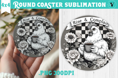 Round Coasters | Checkered | Retro and Vintage Product Image 1