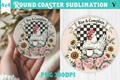Round Coasters | Checkered | Retro and Vintage Product Image 1