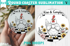 Round Coasters | Checkered | Retro and Vintage Product Image 1