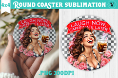 Round Coasters | Checkered | Retro and Vintage Product Image 1