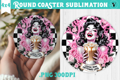 Round Coasters | Checkered | Retro and Vintage Product Image 1