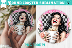 Round Coasters | Checkered | Retro and Vintage Product Image 1