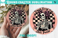 Round Coasters | Checkered | Retro Halloween Product Image 1