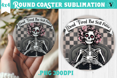 Round Coasters | Checkered | Retro Halloween Product Image 1