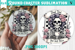 Round Coasters | Checkered | Retro Halloween Product Image 1