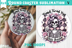 Round Coasters | Checkered | Retro Halloween Product Image 1
