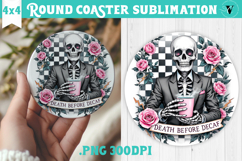 Round Coasters | Checkered | Retro Halloween Product Image 1