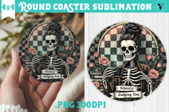 Round Coasters | Checkered | Retro Halloween Product Image 1