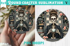 Round Coasters | Checkered | Retro Halloween Product Image 1