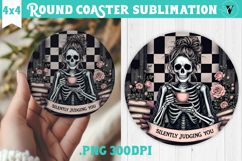 Round Coasters | Checkered | Retro Halloween Product Image 1