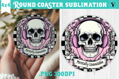 Round Coasters | Checkered | Retro Halloween Product Image 1