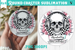 Round Coasters | Checkered | Retro Halloween Product Image 1