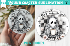 Round Coasters | Checkered | Retro Halloween Product Image 1