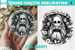 Round Coasters | Checkered | Retro Halloween Product Image 1