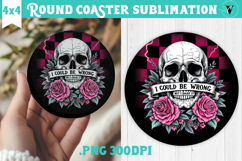 Round Coasters | Checkered | Retro Halloween Product Image 1