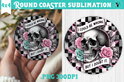 Round Coasters | Checkered | Retro Halloween Product Image 1