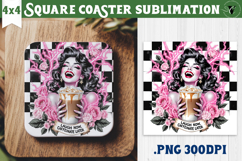 Square Coasters | Checkered | Retro and Vintage Product Image 1
