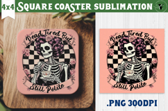 Square Coasters | Checkered | Retro Halloween Product Image 1
