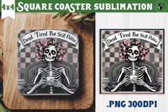 Square Coasters | Checkered | Retro Halloween Product Image 1