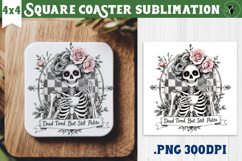 Square Coasters | Checkered | Retro Halloween Product Image 1