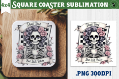 Square Coasters | Checkered | Retro Halloween Product Image 1