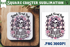 Square Coasters | Checkered | Retro Halloween Product Image 1